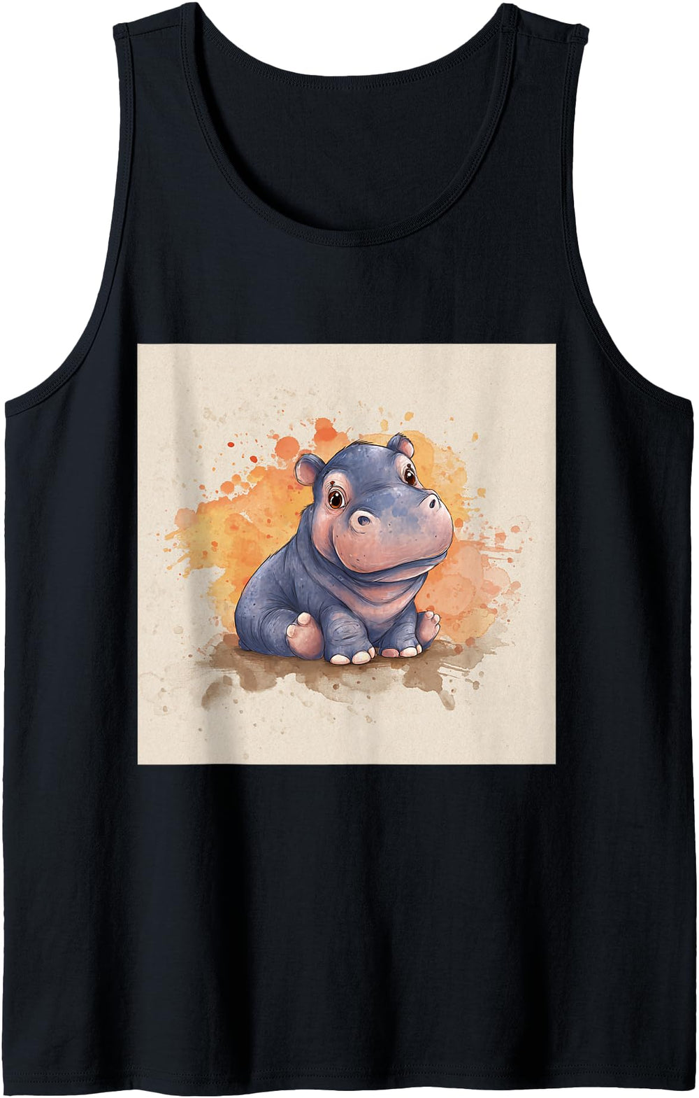 Cartoon Hippo Chibi Hippo Artist T-Shirt - Novelty Apparel for Adults