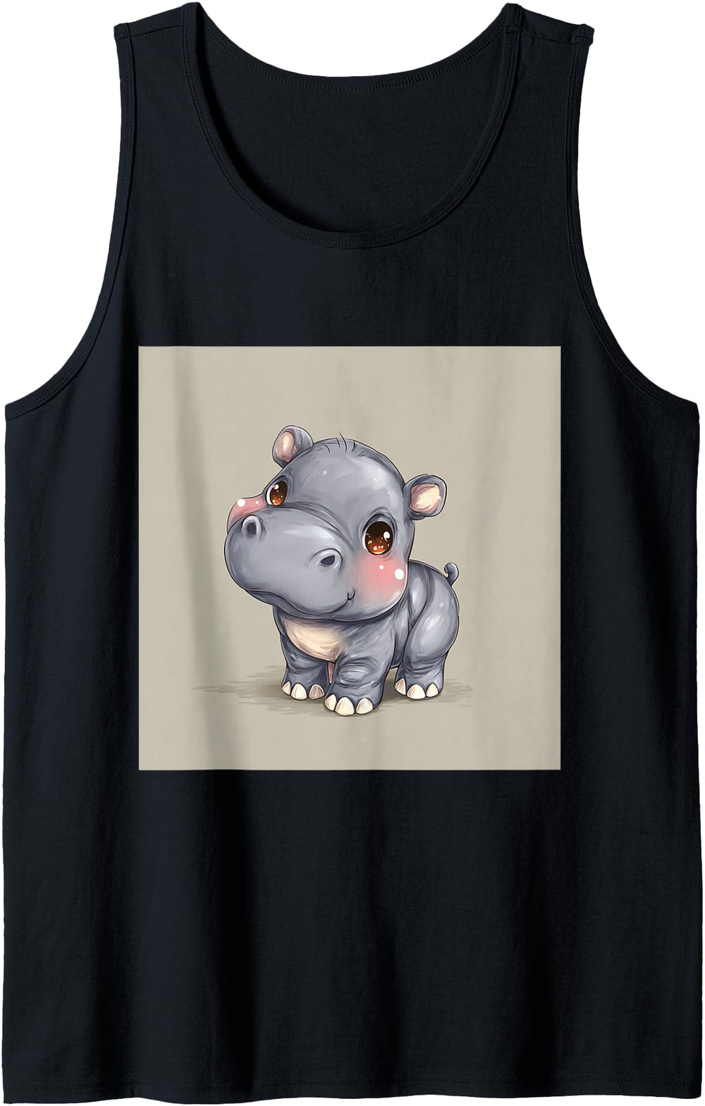 Cartoon Hippo Chibi Hippo Artist T-Shirt - Unique Graphic Men Women