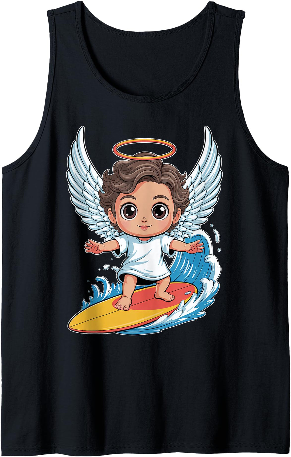 Exclusive Surfing Angel Chibi Artist Hoodie - Novelty Apparel for Adults