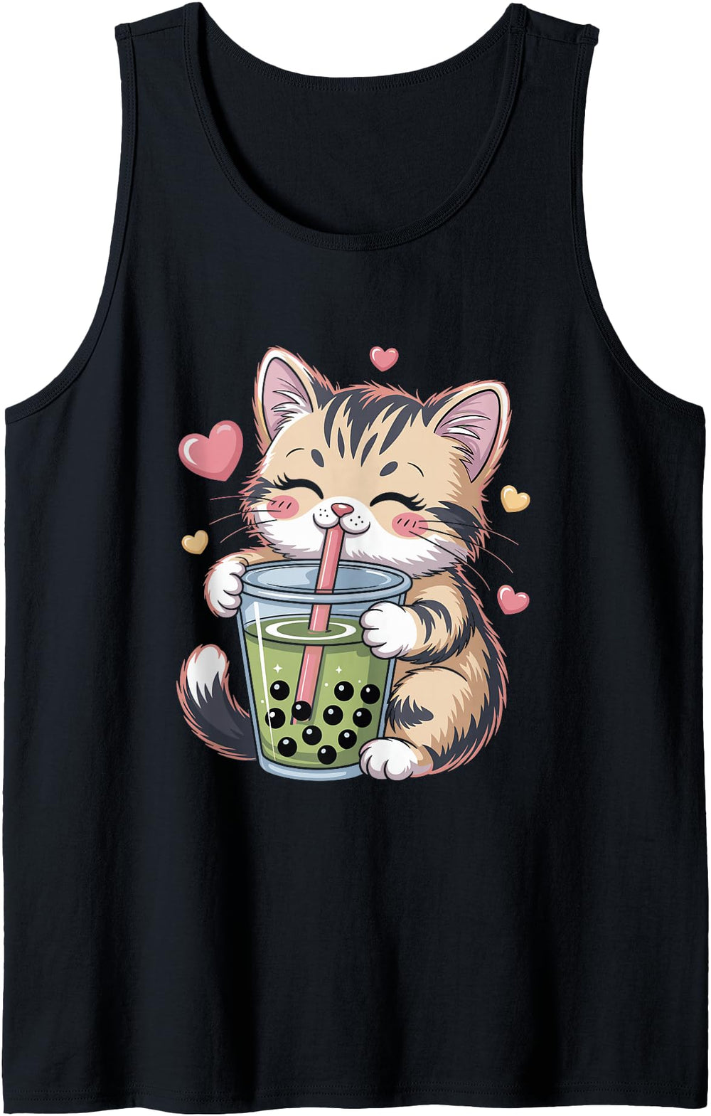 Authentic Cat Drinking Bubble Tea Kawaii Hoodie - Unique Graphic Men Women