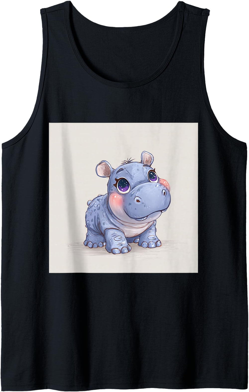 Authentic Cartoon Hippo Chibi Hippo Sweatshirt - Fun Novelty Design Unisex