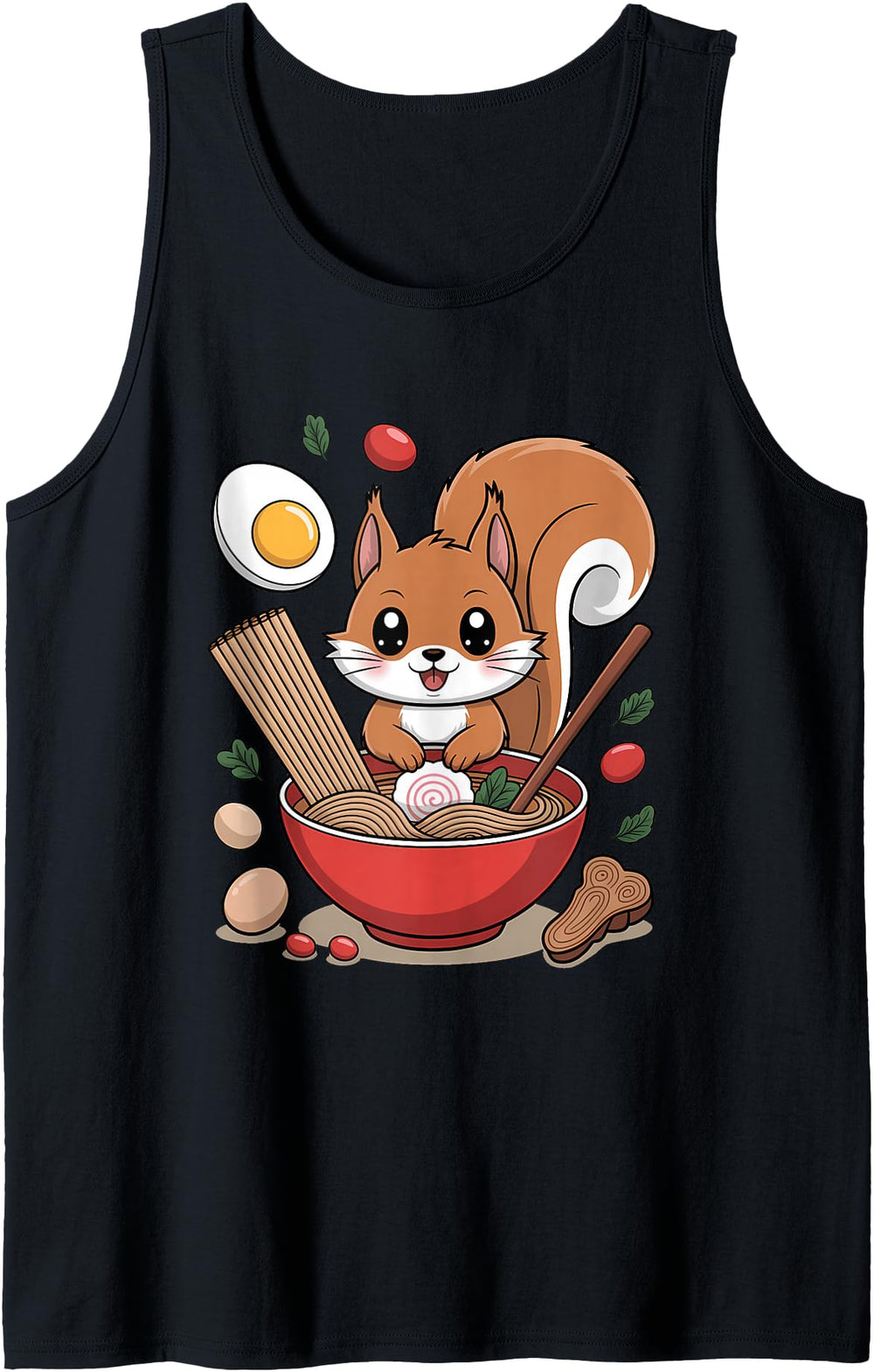 Exclusive Squirrel Ramen Chibi Artwork Hoodie - Novelty Apparel for Adults