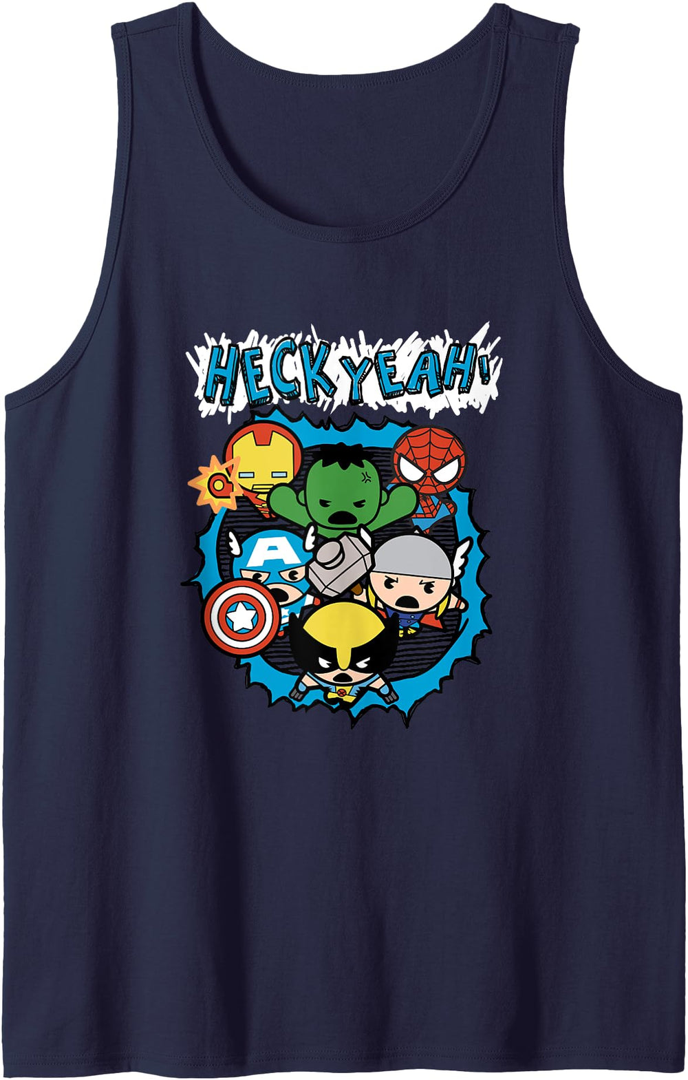 Original Marvel Kawaii Heck Yeah Chibi Sweatshirt - Graphic Print Unisex
