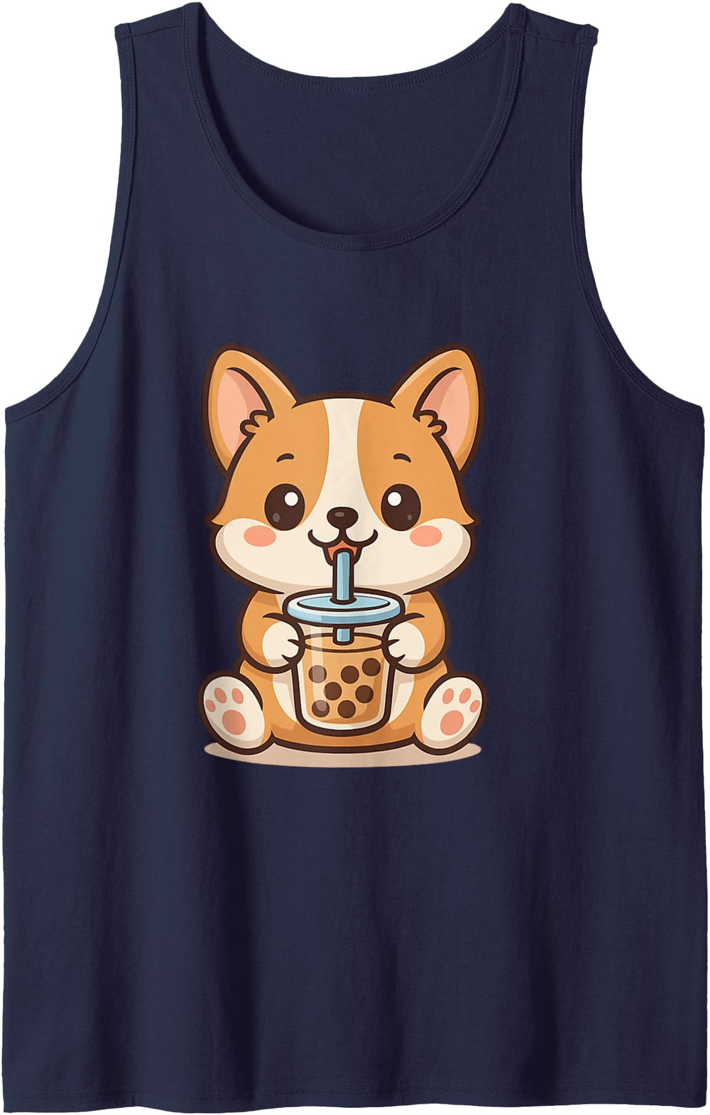 Authentic Kawaii Chibi Corgi Boba Hoodie - Fun Novelty Design for Adults