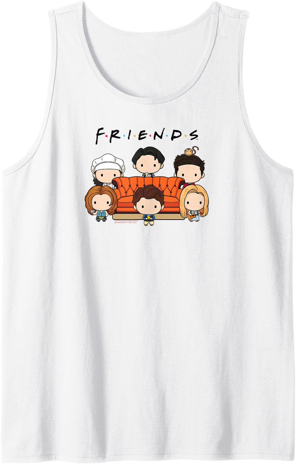 Authentic Friends Chibi Cast Sofa Tv Hoodie - Novelty Apparel for Adults