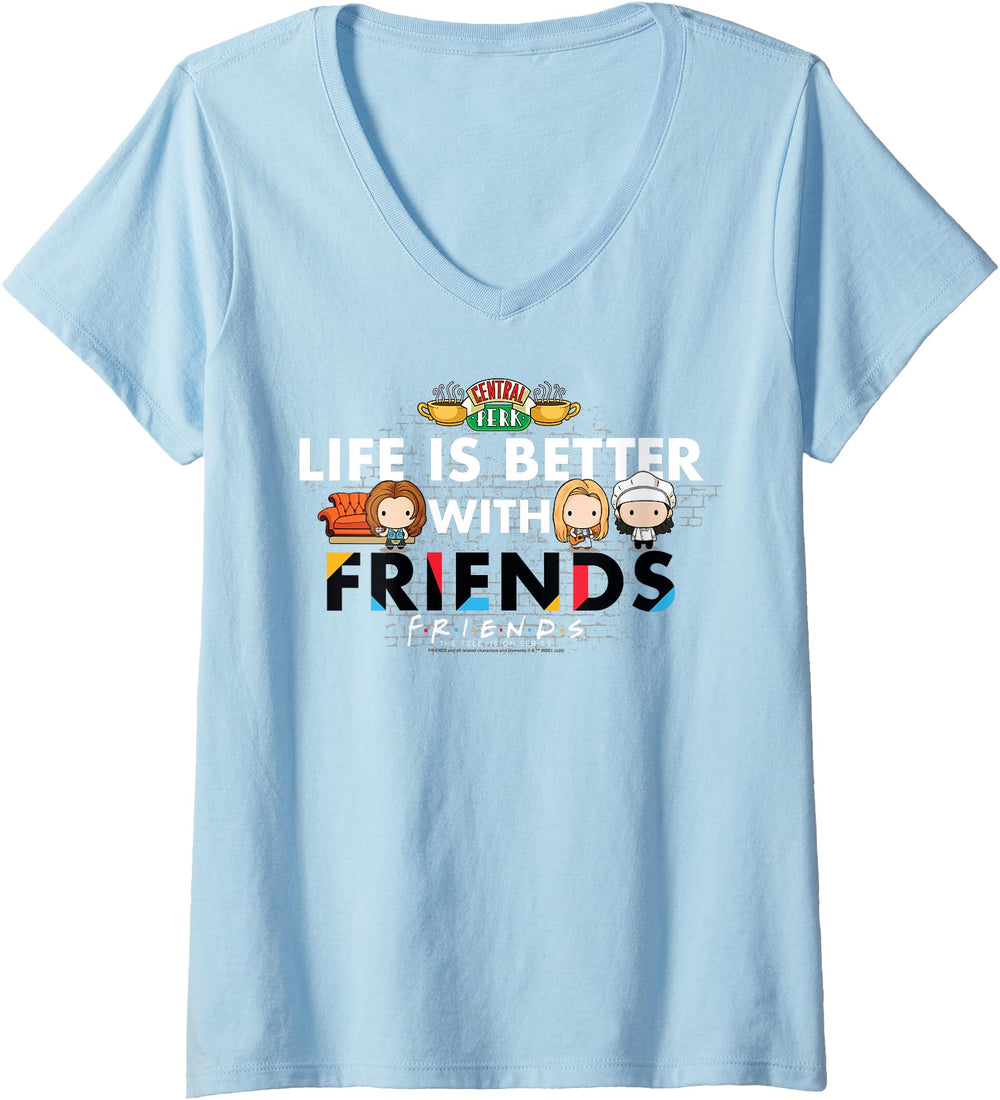 Exclusive Friends Chibi Life Is T-Shirt - Fun Novelty Design Men Women