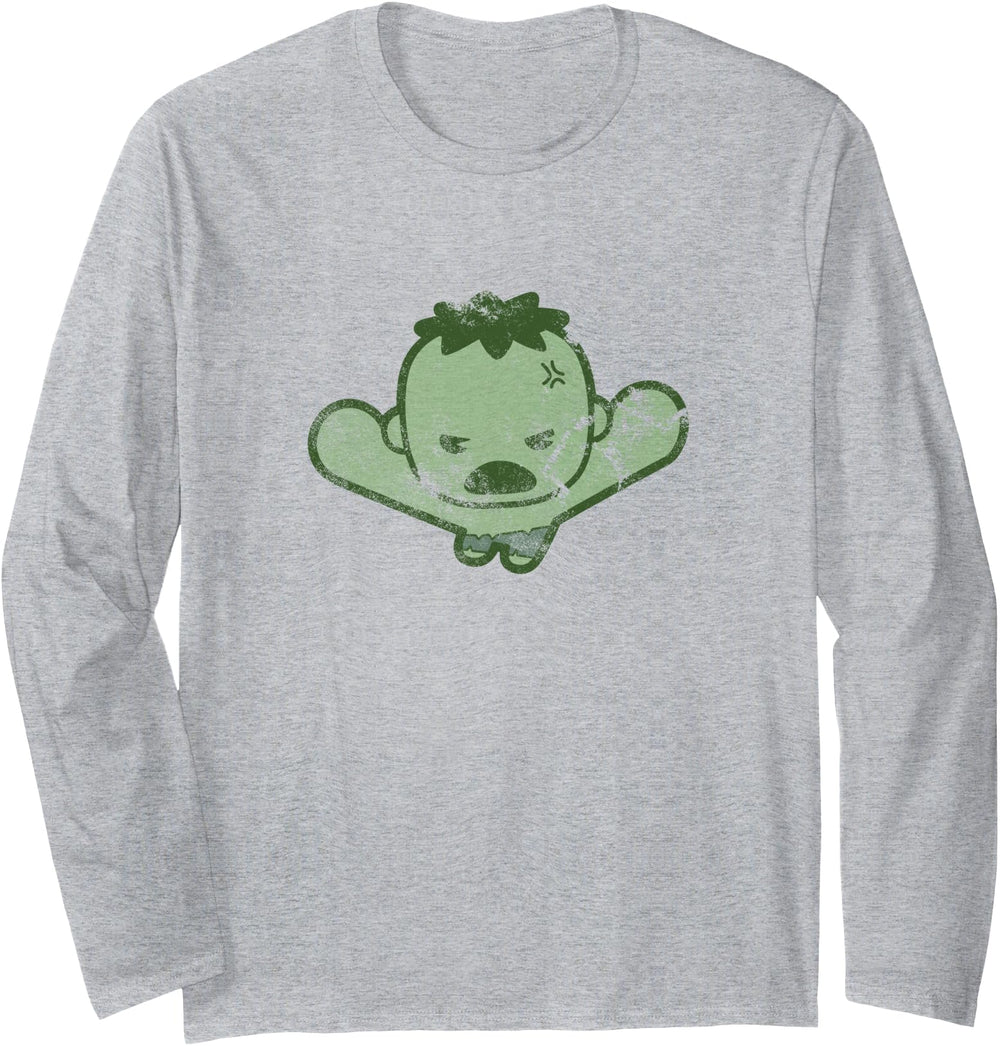 Authentic Marvel Kawaii Chibi Hulk Leaping T-Shirt - Graphic Print Unisex