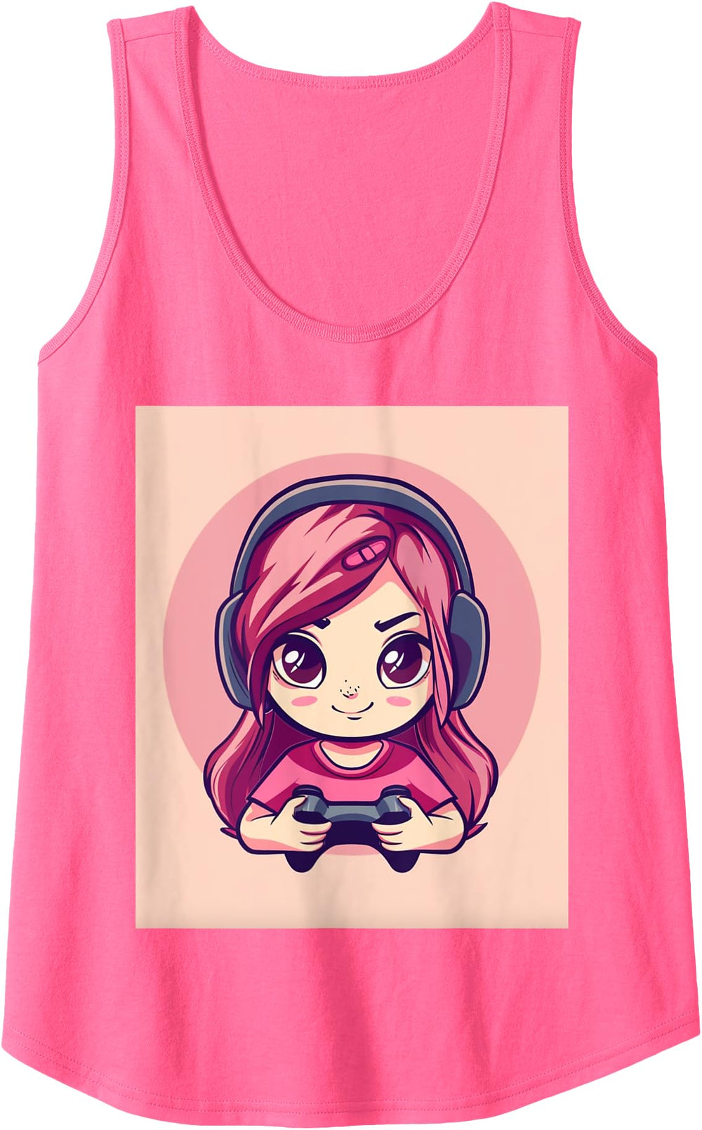 Original Womens Chibi Gamer T-Shirt - Casual Everyday Wear for Adults