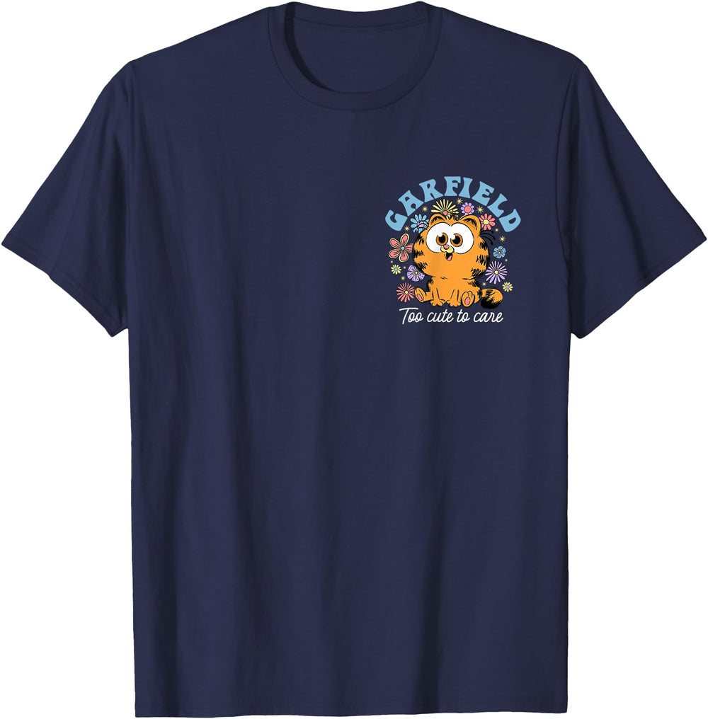 Handcrafted Garfield Chibi Floral T-Shirt - Casual Everyday Wear Unisex