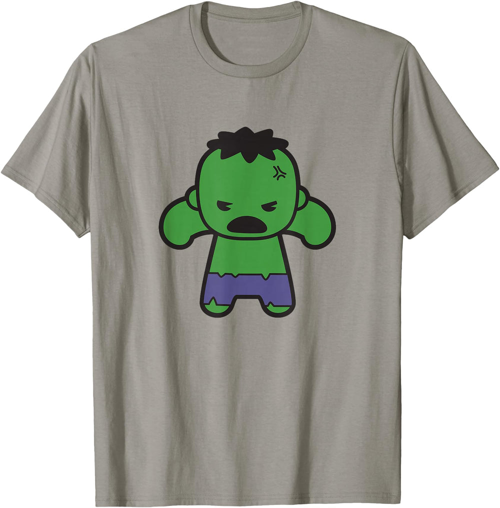 Handcrafted Marvel Kawaii Chibi Hulk T-Shirt - Trendy Graphic for Adults