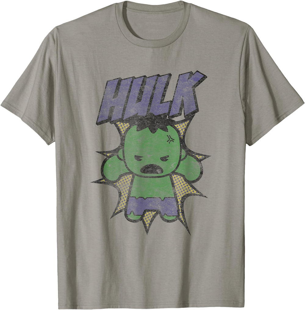 Marvel Kawaii Hulk Busting Through T-Shirt - Trendy Graphic Men Women