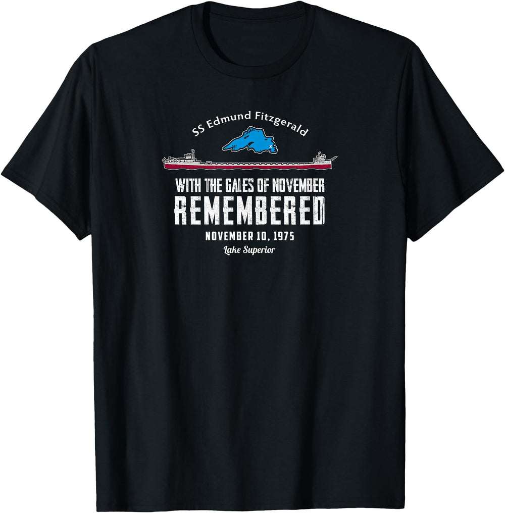 Original Ss Edmund Fitzgerald Lake T-Shirt - Aesthetic Graphic for Adults