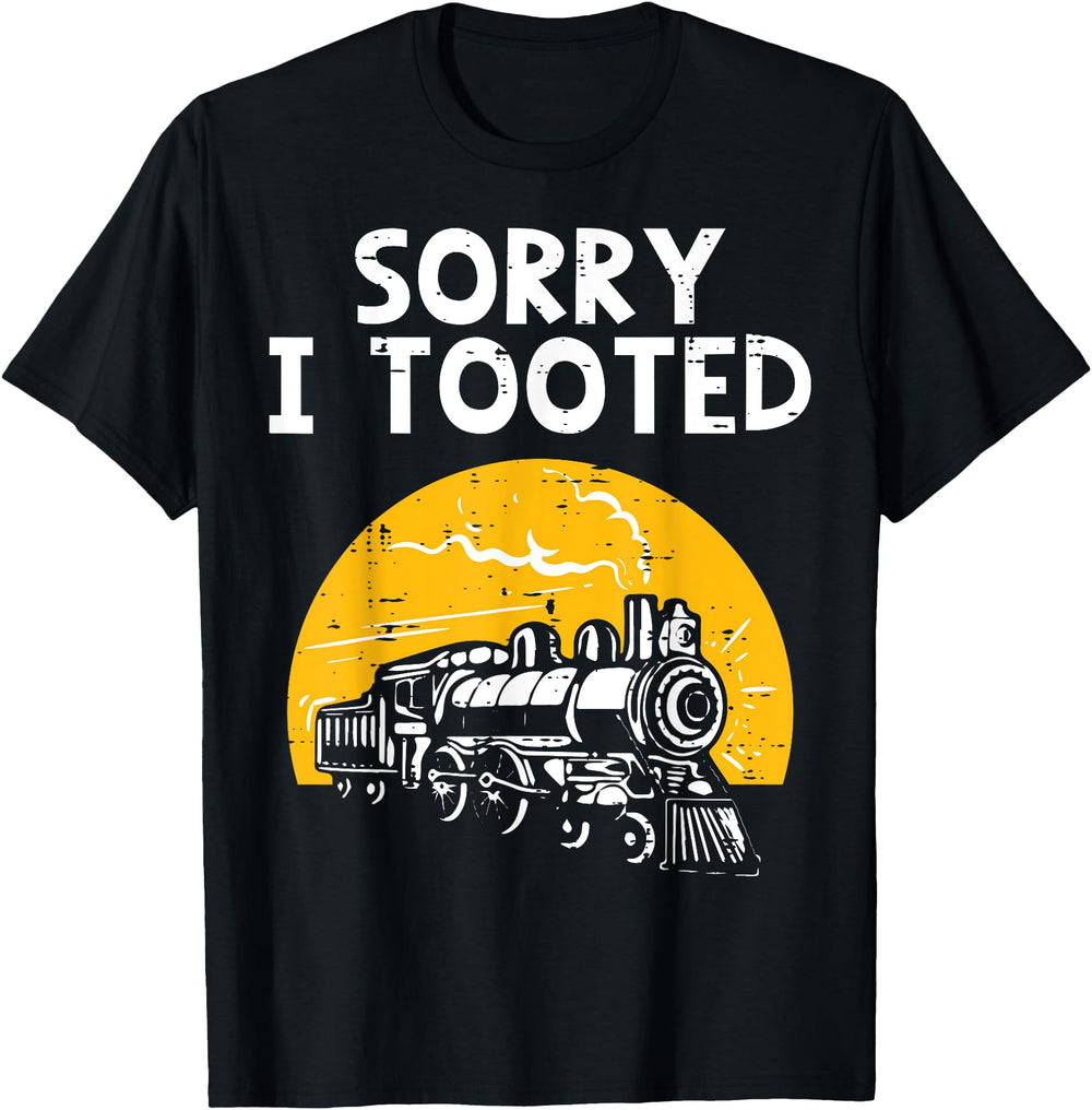 Handcrafted Train Sorry I Tooted Locomotive Hoodie - Graphic Print Unisex