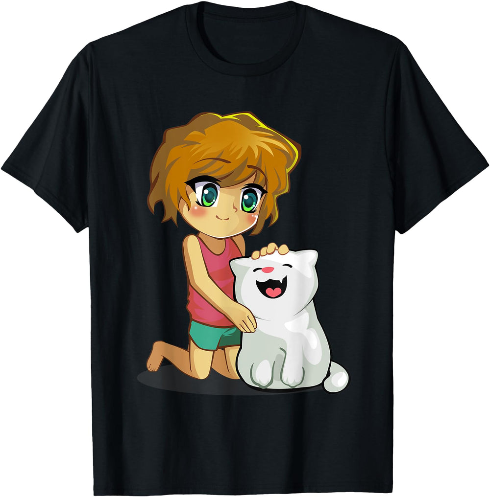 Fluffy Happy Cat Cartoon Anime Sweatshirt - Unique Graphic for Adults