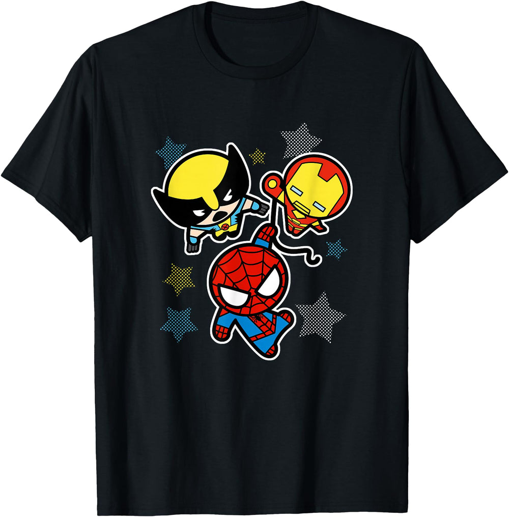 Original Marvel Kawaii Chibi Wolverine T-Shirt - Trendy Graphic Men Women