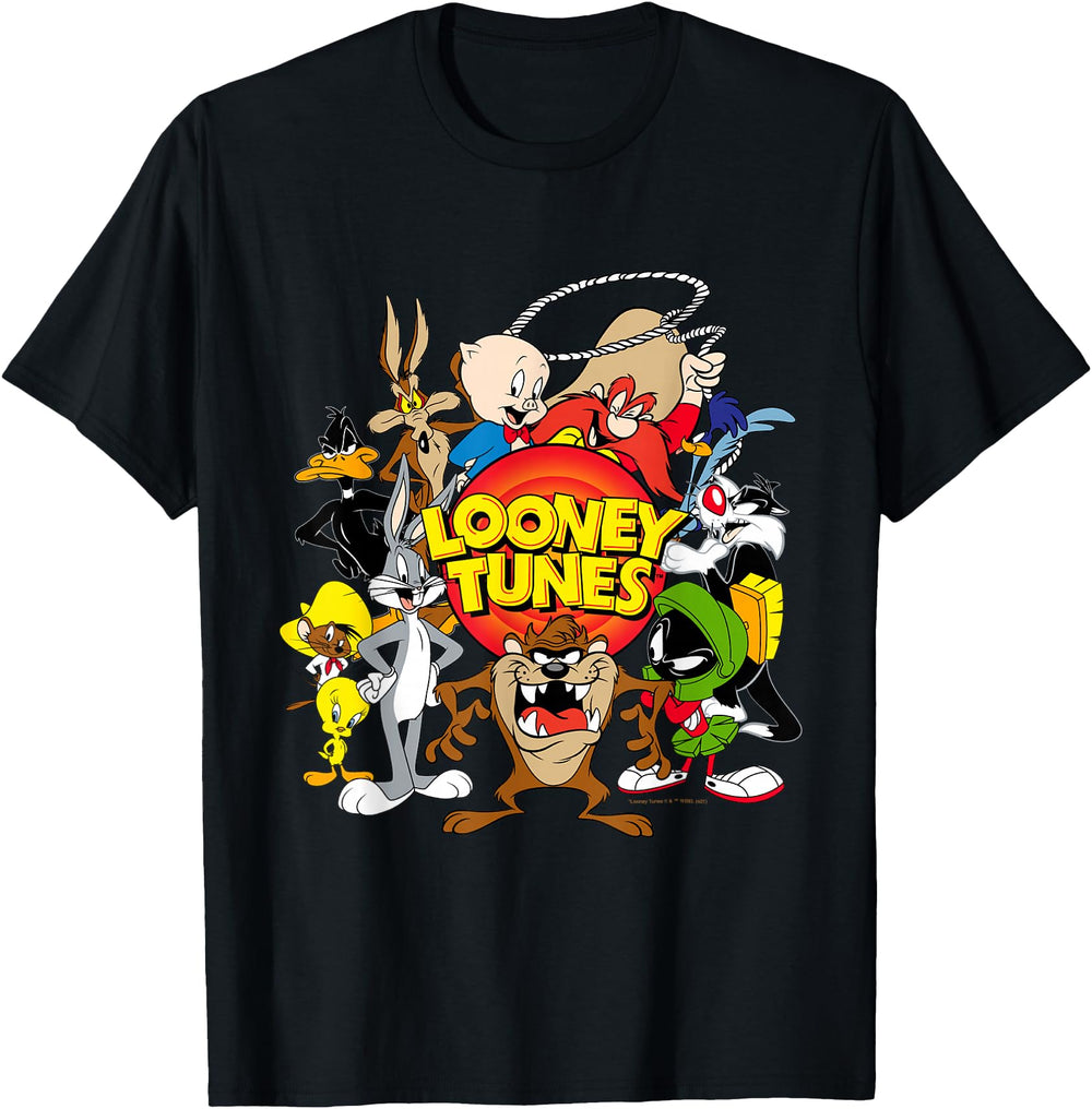 Original Looney Toons Character Group T-Shirt - Novelty Apparel for Adults
