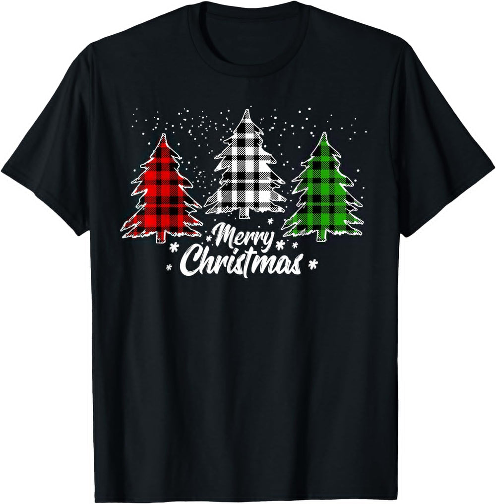 Original Merry Tree Buffalo Plaid T-Shirt - Aesthetic Graphic Men Women