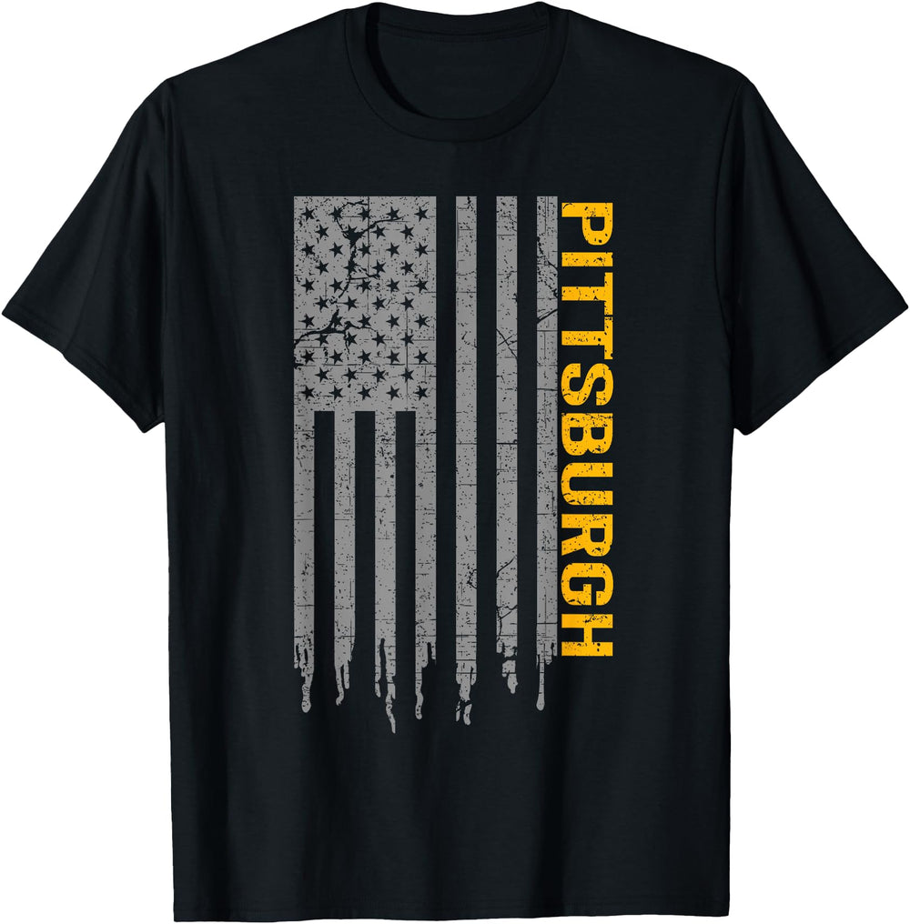 Original Pittsburgh Usa Flag Patriotic Hoodie - Graphic Print Unisex