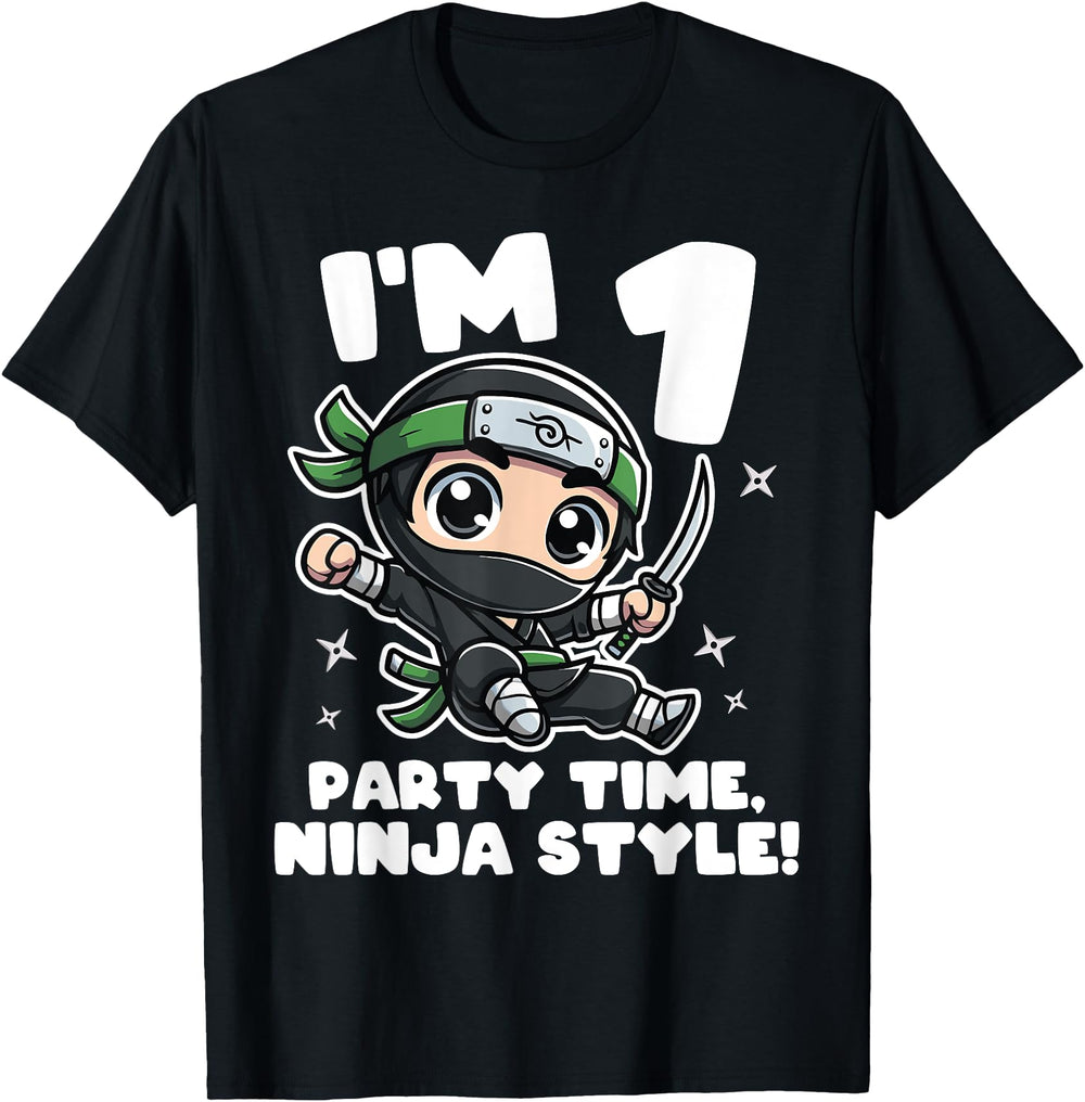Authentic I M 1 Ninja Party Chibi T-Shirt - Casual Everyday Wear Men Women