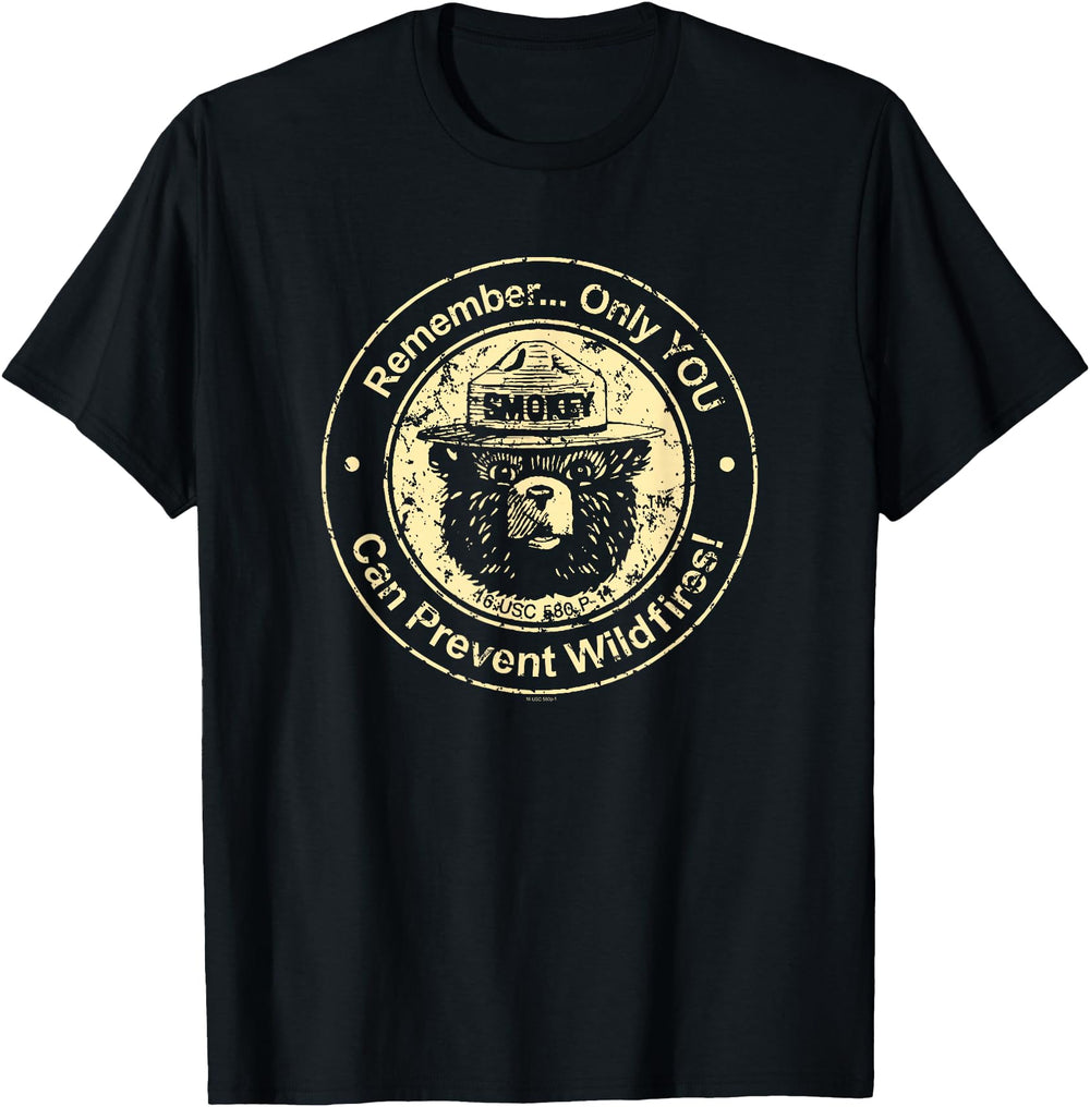 Authentic Smokey Bear Only You Can T-Shirt - Aesthetic Graphic Unisex