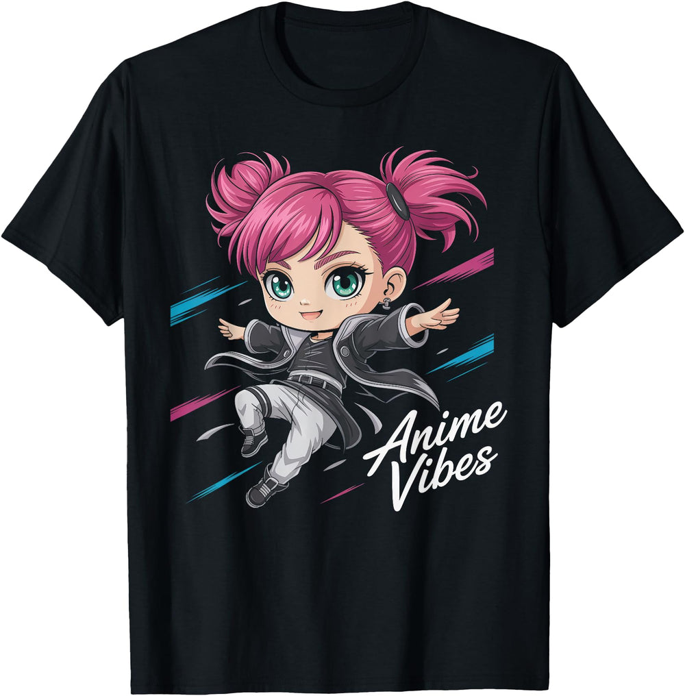 Handcrafted Anime Vibes Chibi Pastel T-Shirt - Graphic Print for Adults