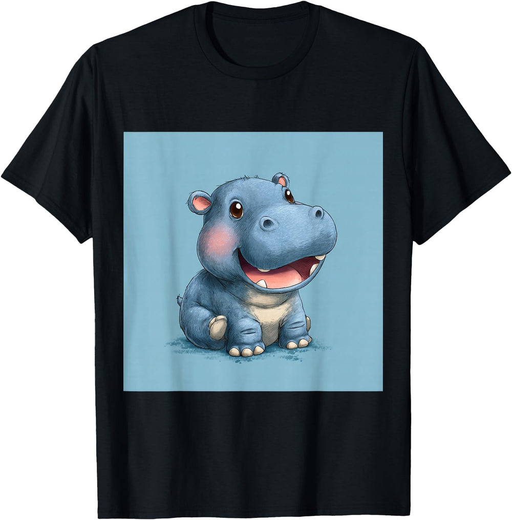 Cartoon Hippo Chibi Hippo Artist Hoodie - Unique Graphic Unisex
