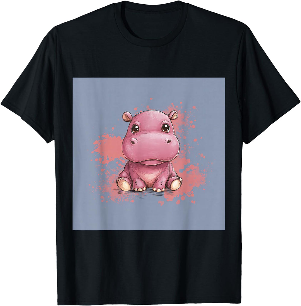 Original Cartoon Hippo Chibi Hippo Artist Hoodie - Trendy Graphic Unisex