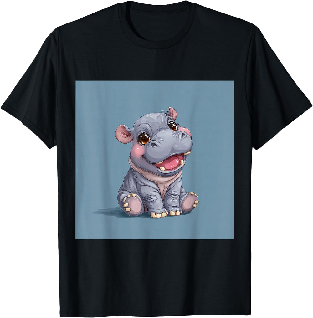 Authentic Cartoon Hippo Chibi Hippo Sweatshirt - Custom Art Print Unisex