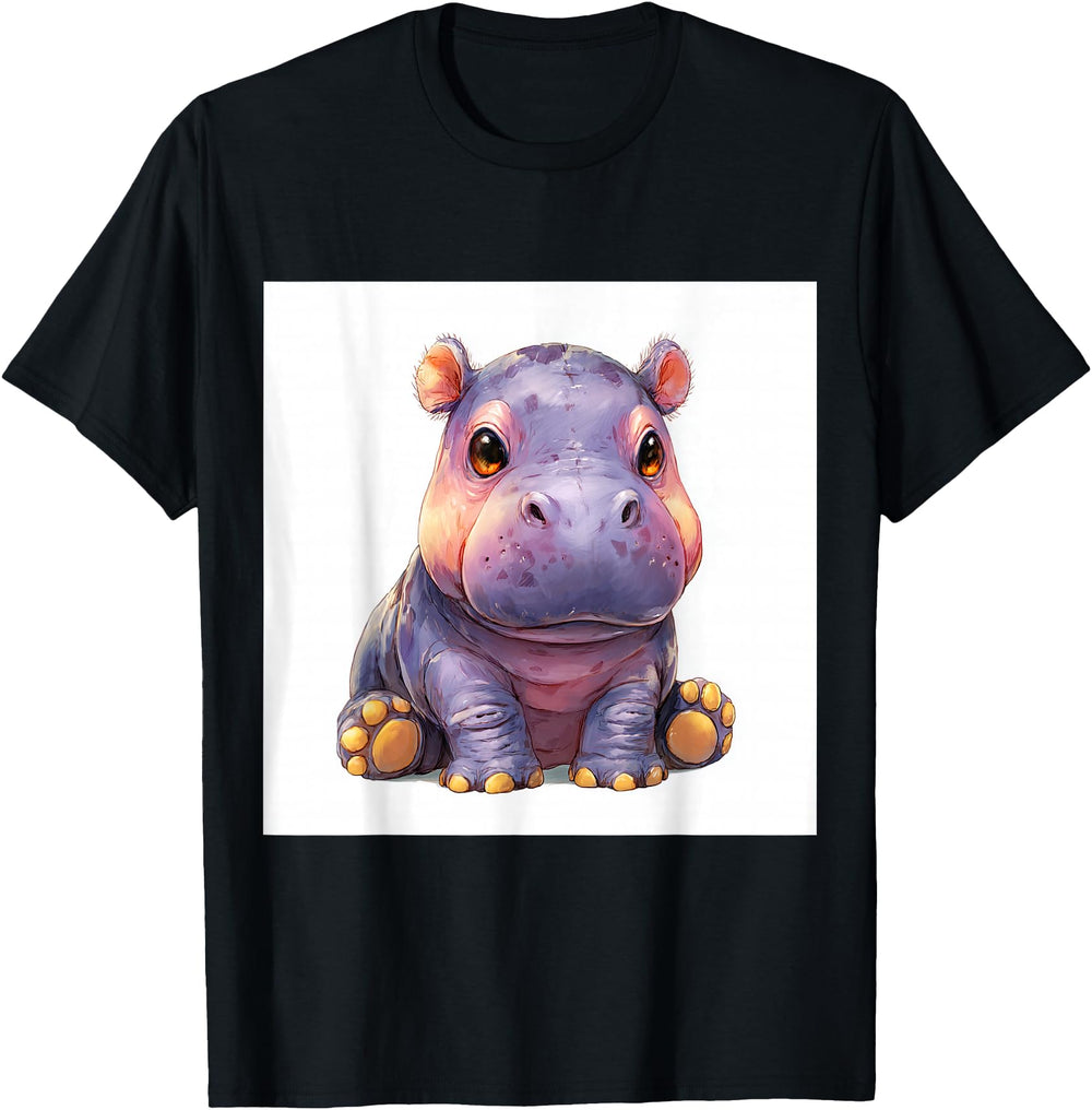Cartoon Hippo Chibi Hippo Sweatshirt - Graphic Print Unisex