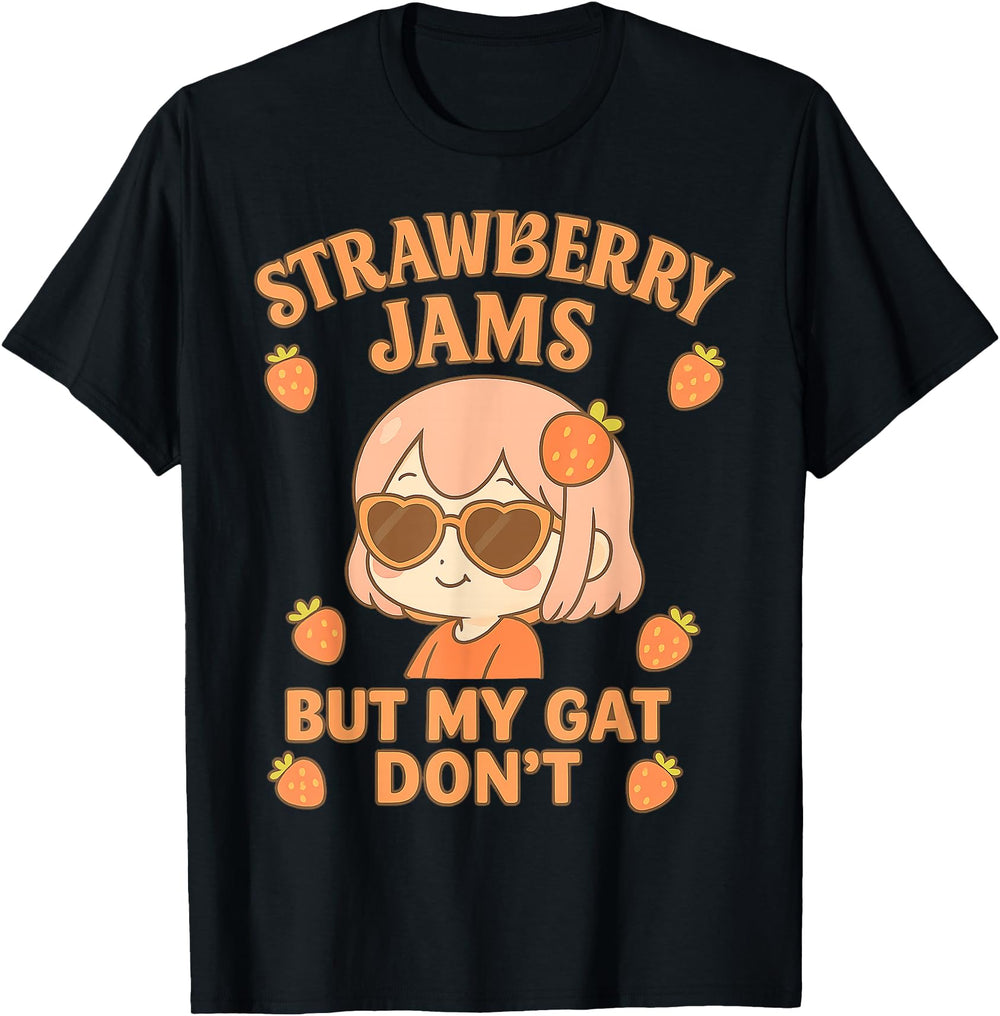 Strawberry Jams But My Gat Don T Kawaii Hoodie - Custom Art Print Unisex