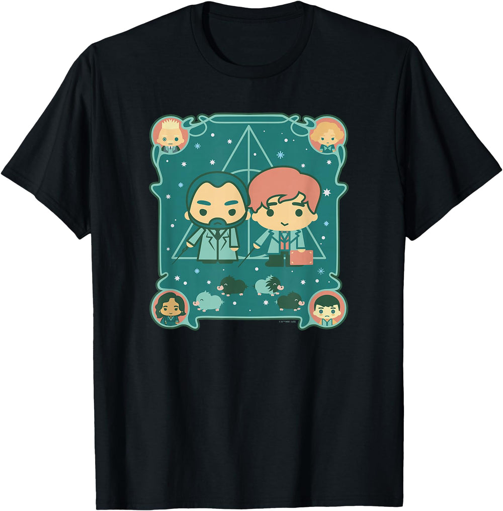 Fantastic Beasts Niffler Chibi Group T-Shirt - Graphic Print Men Women