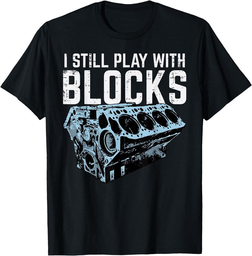 Handcrafted Mechanic I Still Play Blocks Hoodie - Minimalist Print Unisex