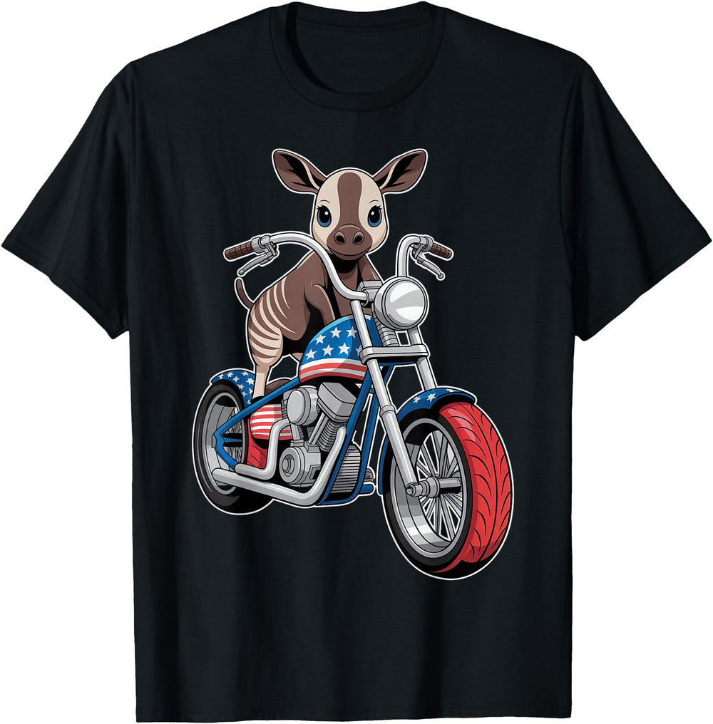 Authentic Patriotic Chibi Bike Animal T-Shirt - Aesthetic Graphic Unisex