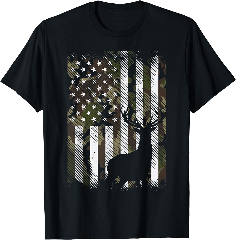 Authentic Camo Us Flag Deer Elk Sweatshirt - Unique Graphic for Adults