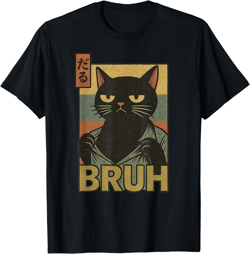 Exclusive Cat Bruh Teen Meme Japanese T-Shirt - Graphic Print for Adults