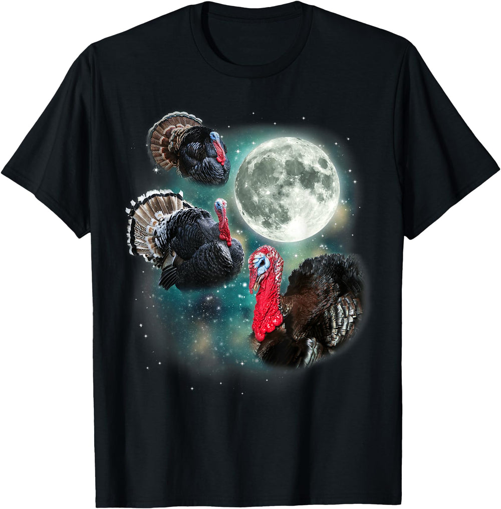 Original Three Turkey Moon Weird Hoodie - Streetwear Style for Adults