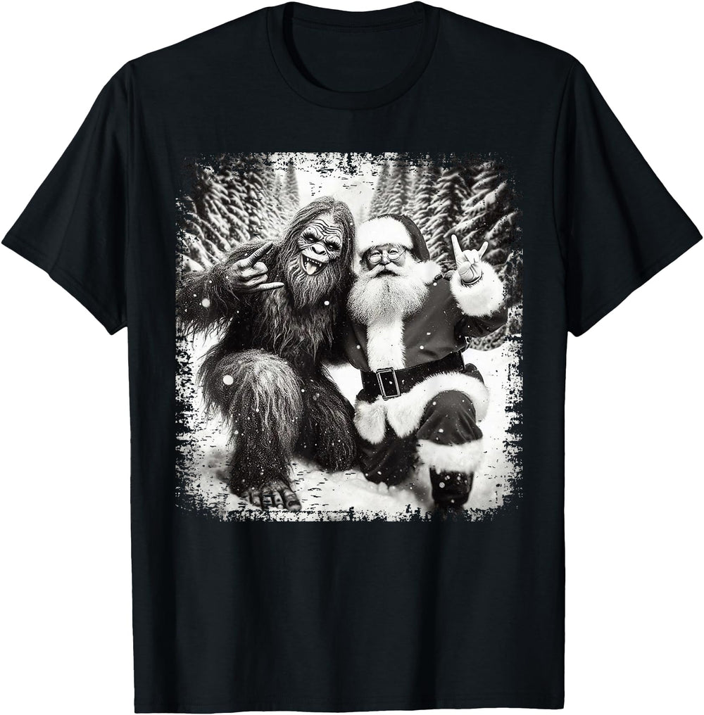 Original Santa Bigfoot Lights T-Shirt - Casual Everyday Wear for Adults