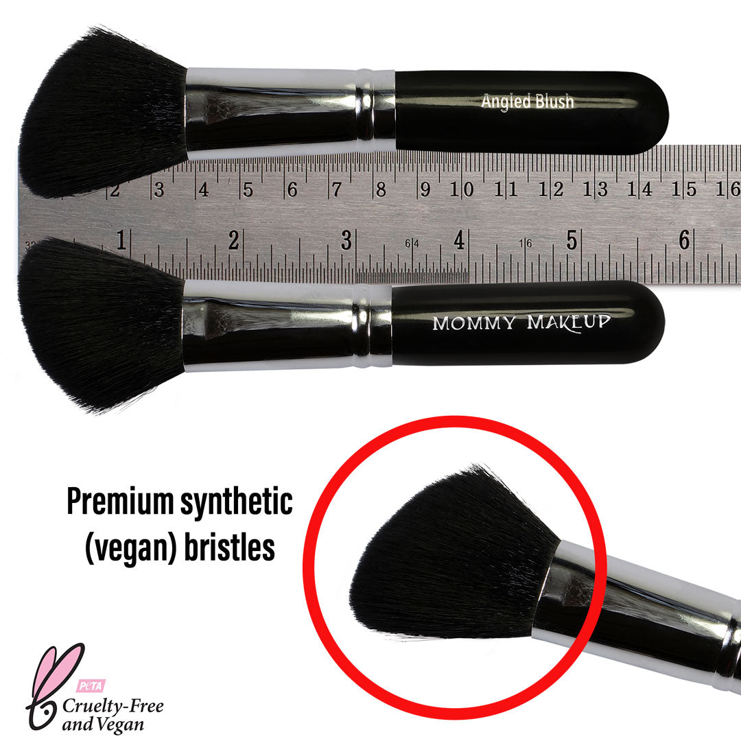 Angled Blush Brush - Hand cut, Vegan, Cruelty-free - Snipetell