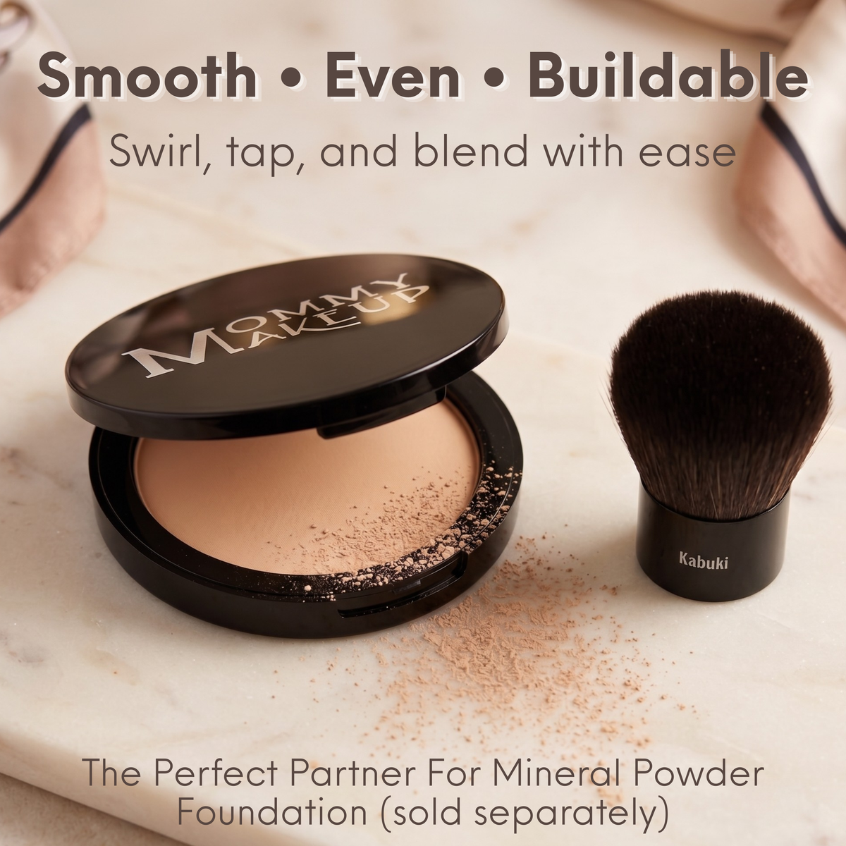 Kabuki Brush - Hand cut, Vegan, Cruelty-Free Mineral Makeup Brush - Snipetell