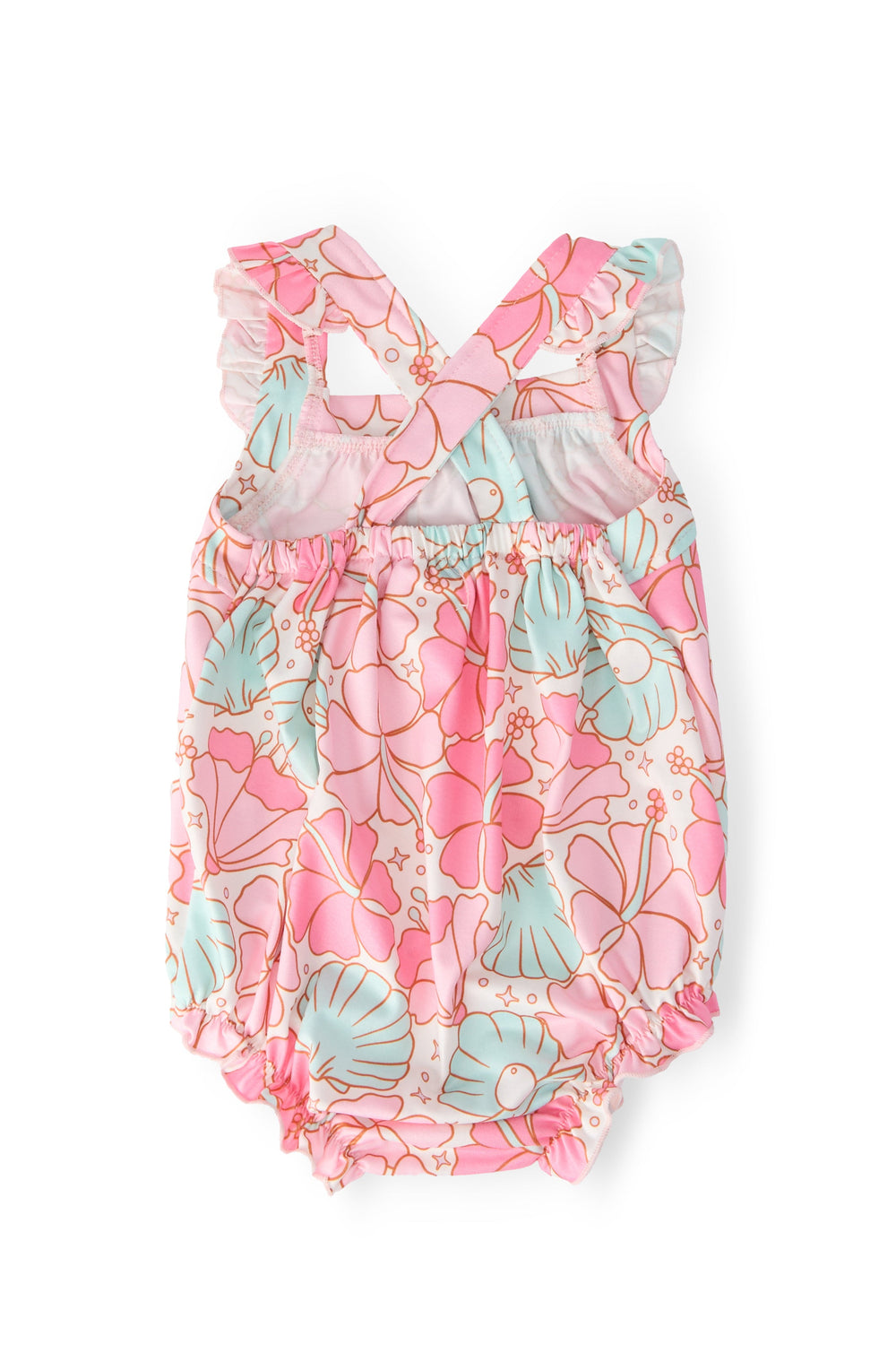 Beach Daze Ruffle Cross Back Romper