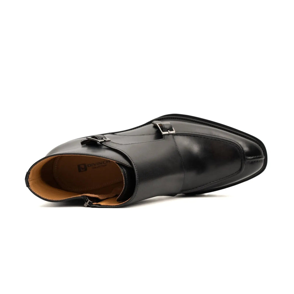 Black Double Monk Lug Boot