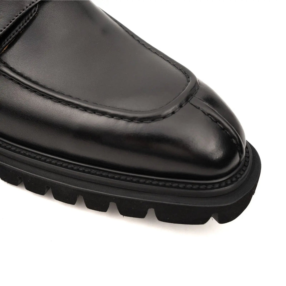 Black Double Monk Lug Boot