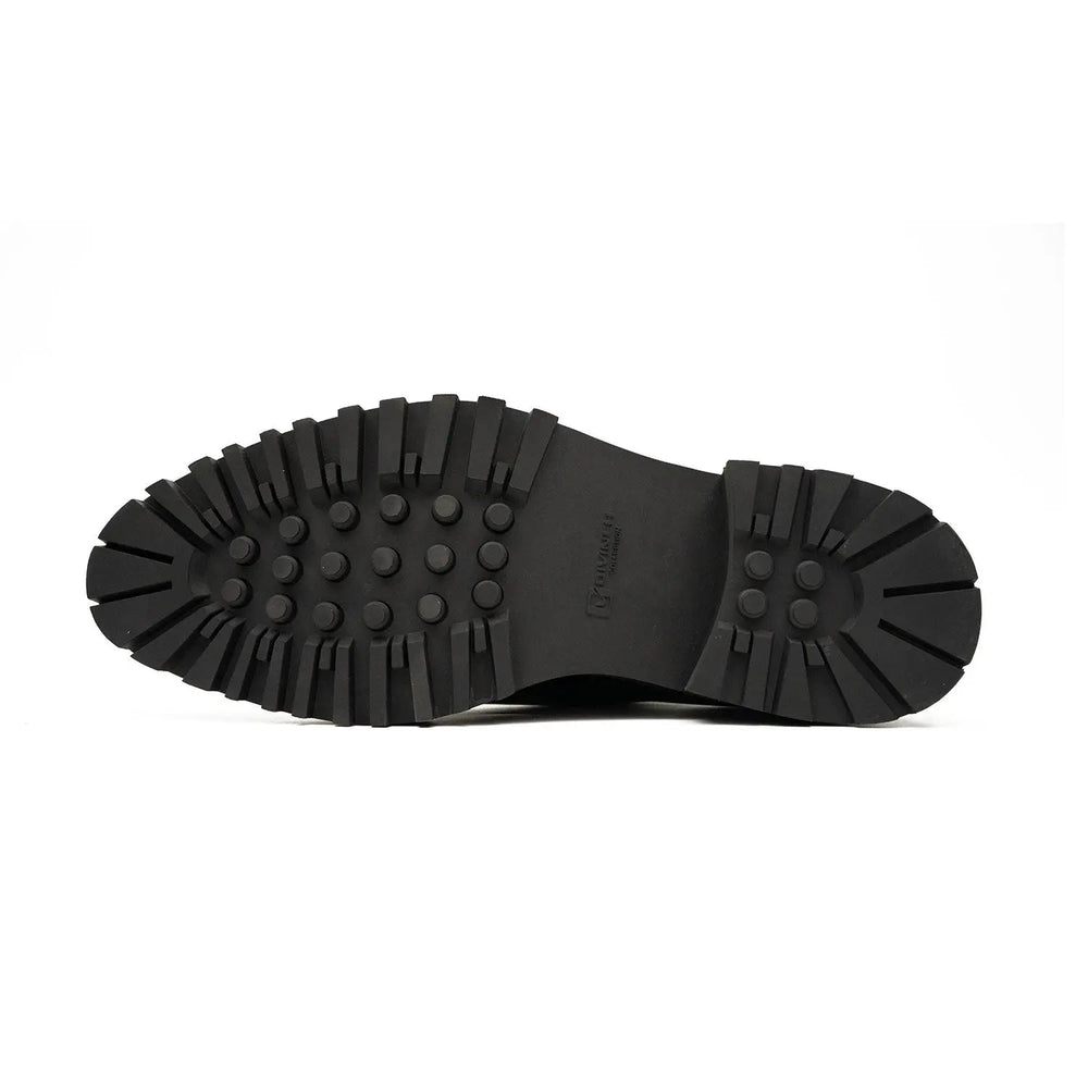 Black Dual-Buckle Chunky Sole Brogues