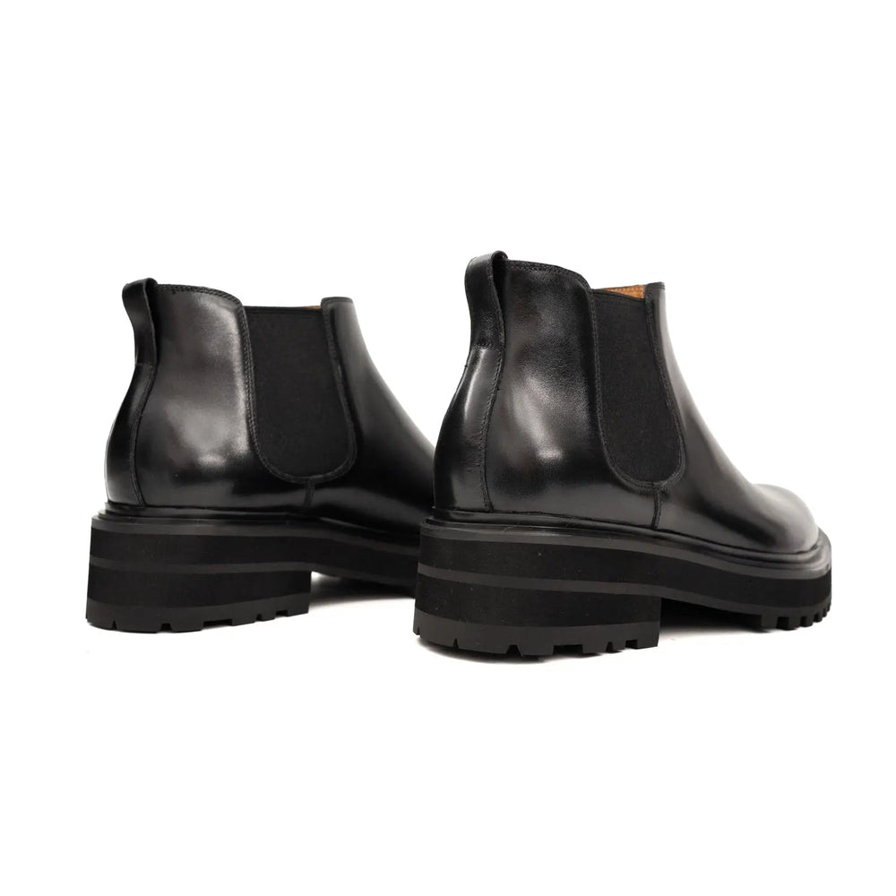 Black Leather Platform Chelsea