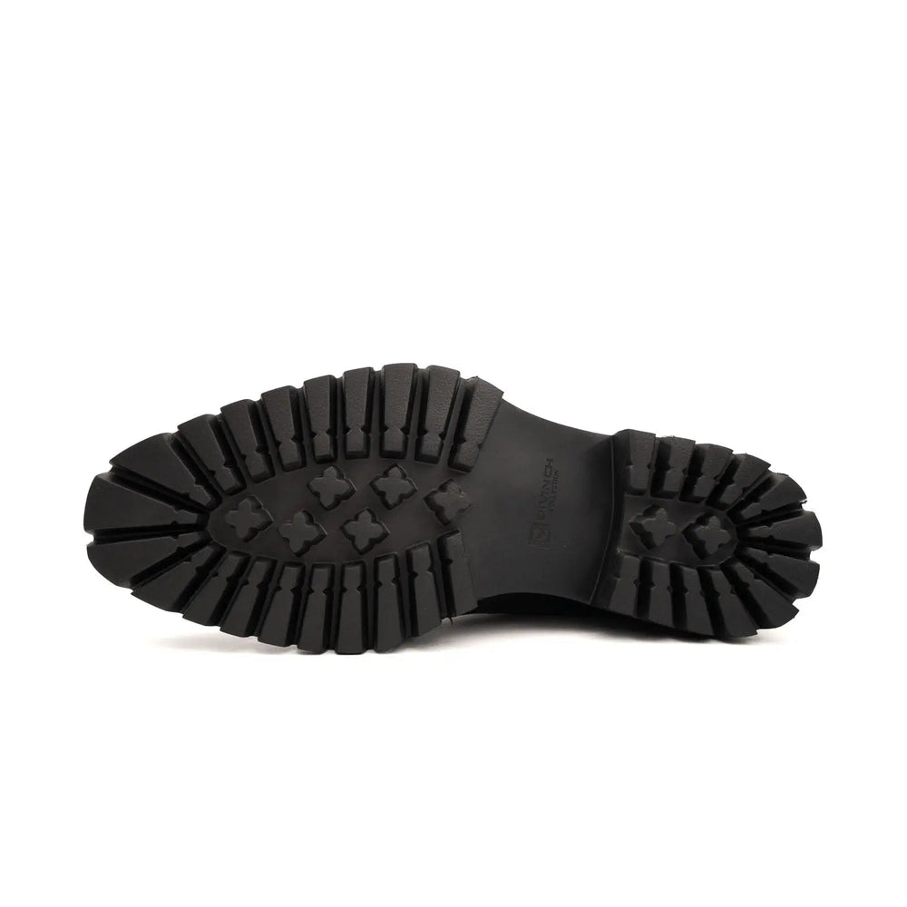 Black Patent Lug Sole Boot