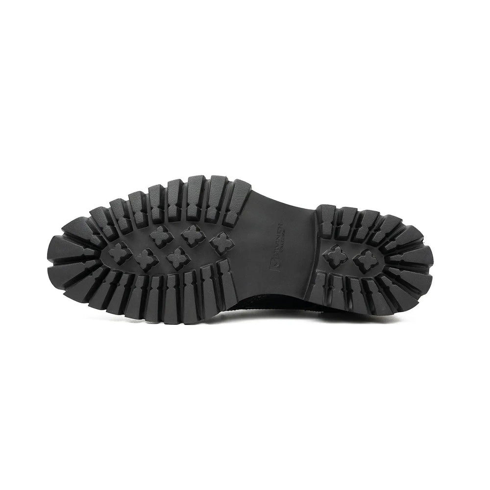 Black derby brogue shoes
