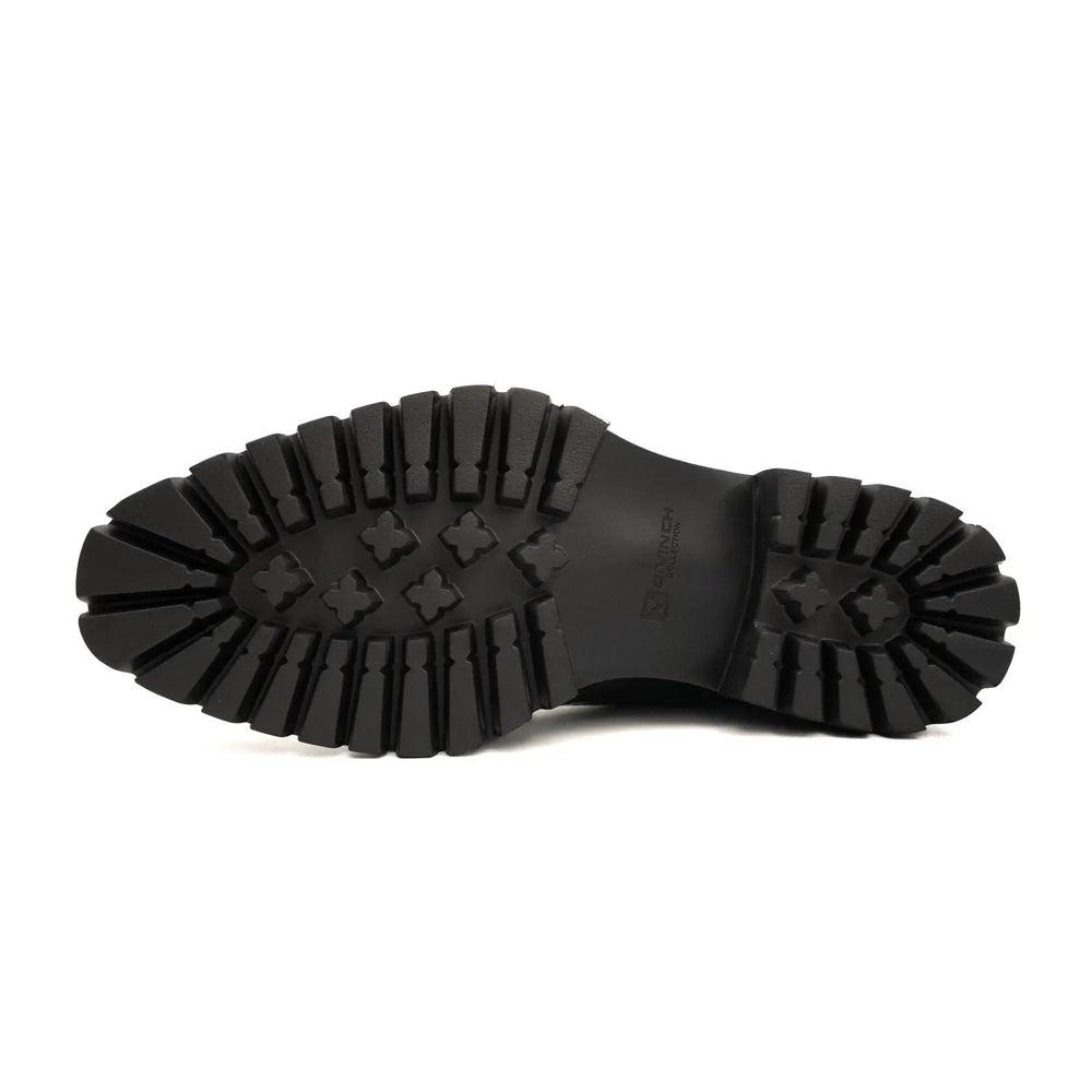 Blue Patent Lug Sole Boot
