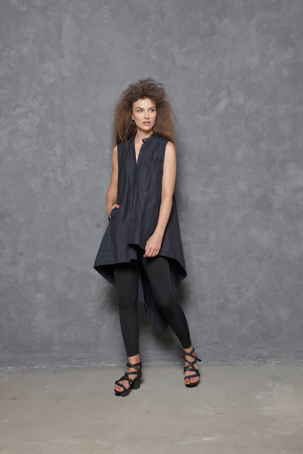 Sleeveless Asymmetrical Tunic Shirt