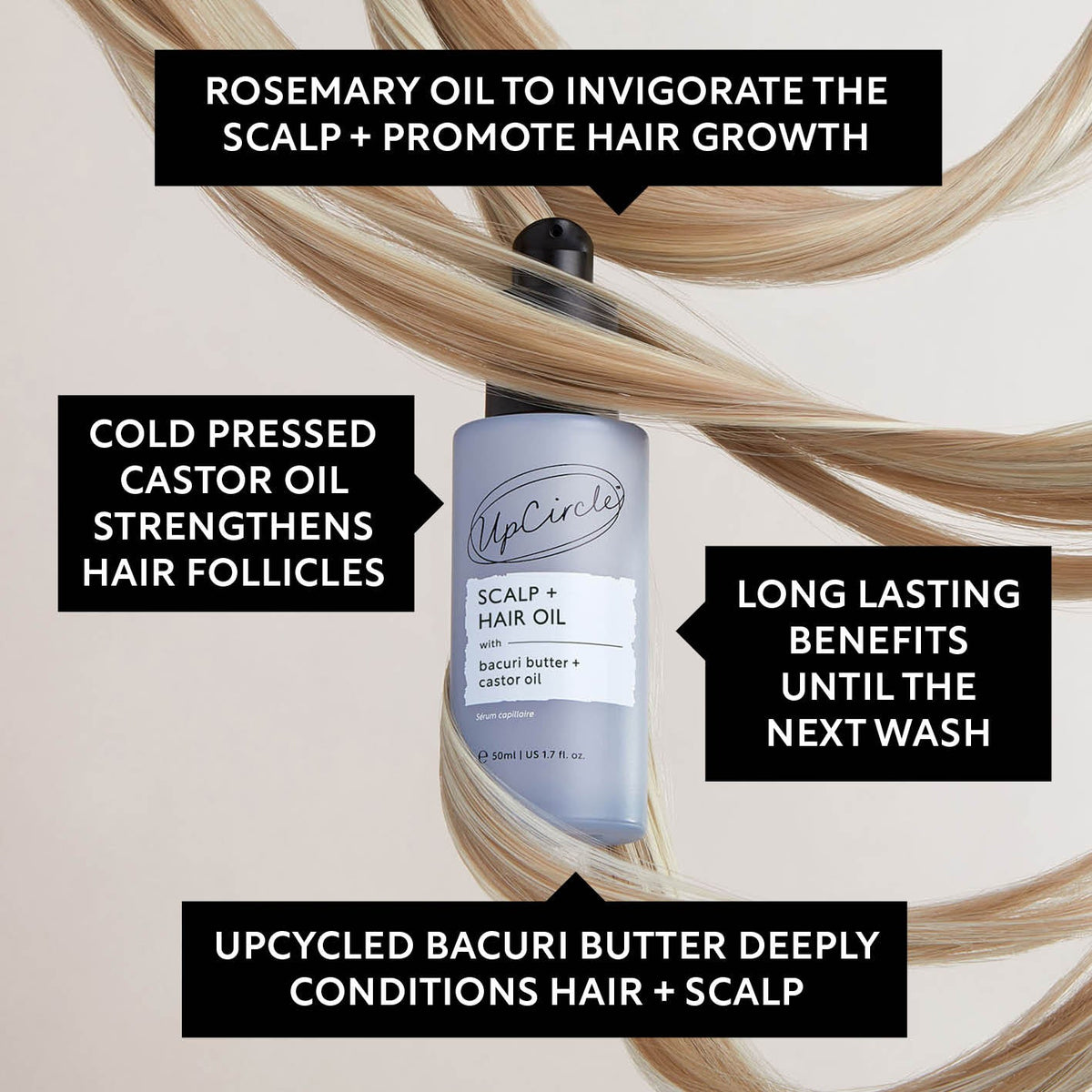 Scalp + Hair Oil with Bacuri Butter + Castor Oil - Snipetell