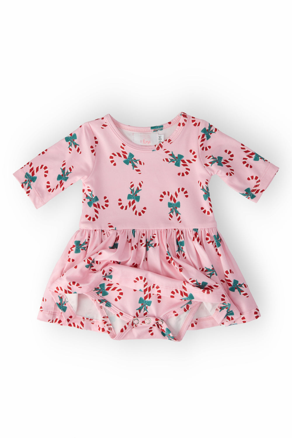 Candy Cane Cutie 3/4 Sleeve Twirl Bodysuit